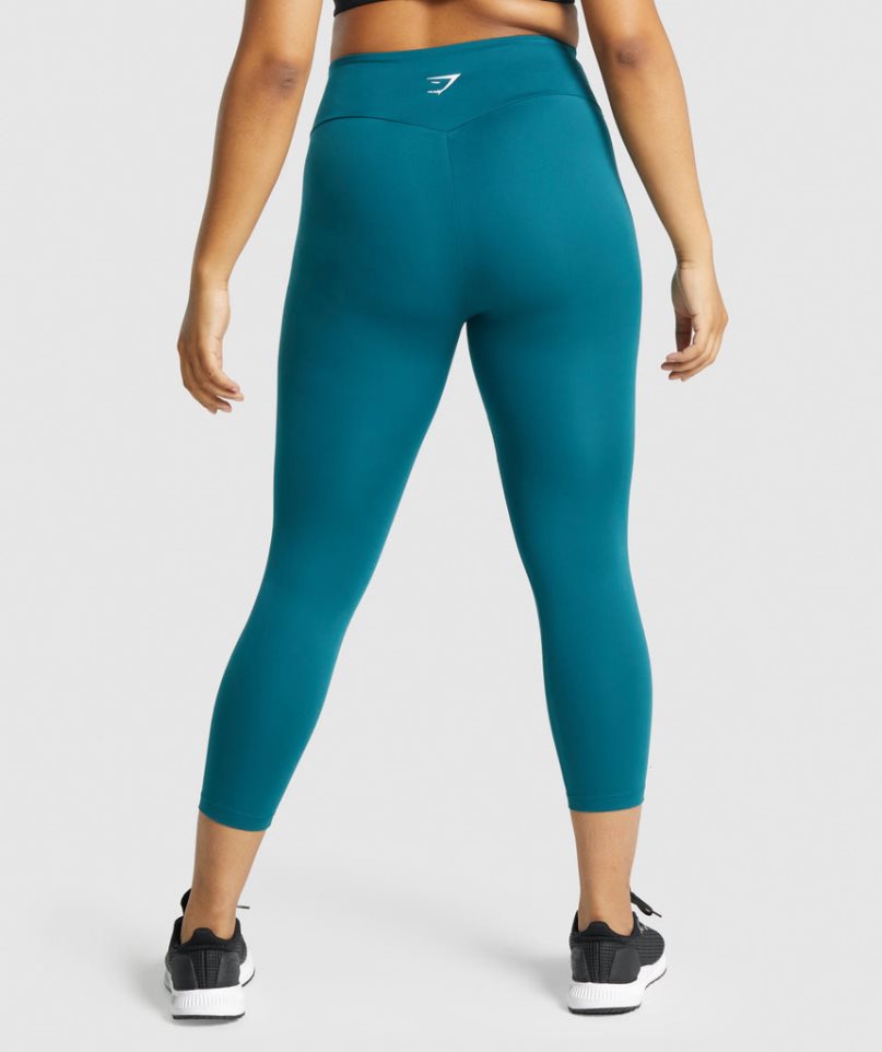 Women's Gymshark Training 7/8 Leggings Turquoise | CA 67813A